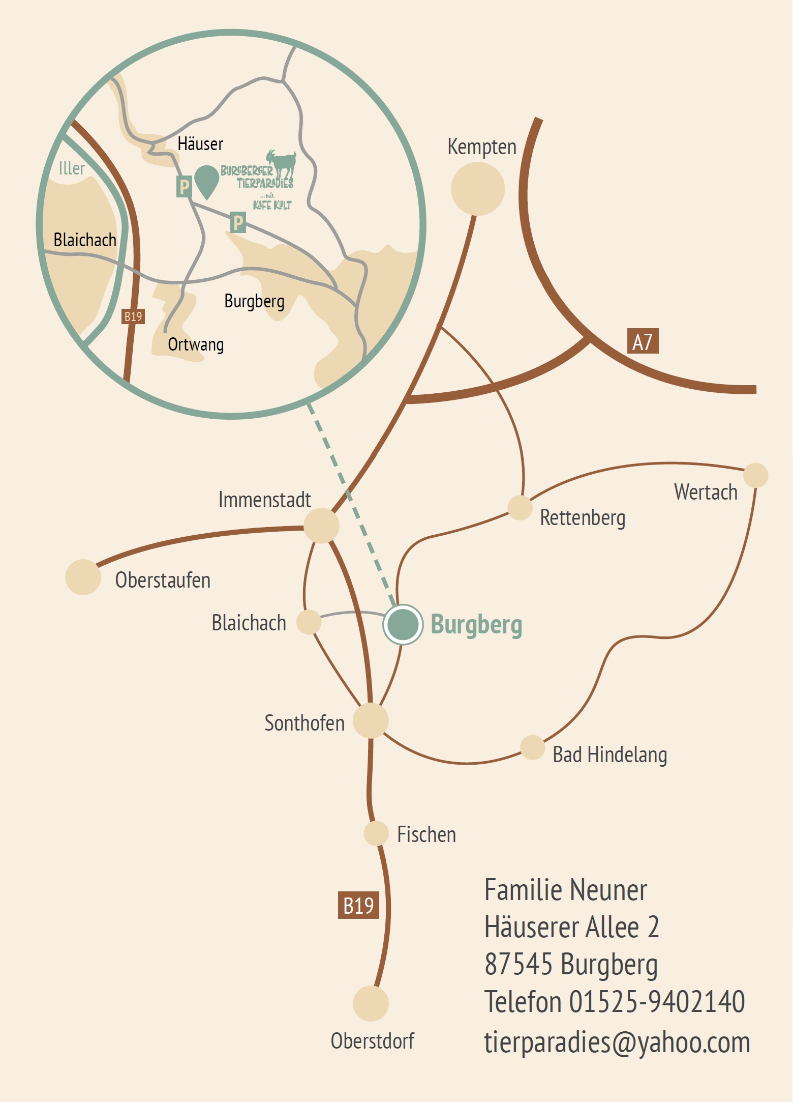 Wegeskizze Tierparadies